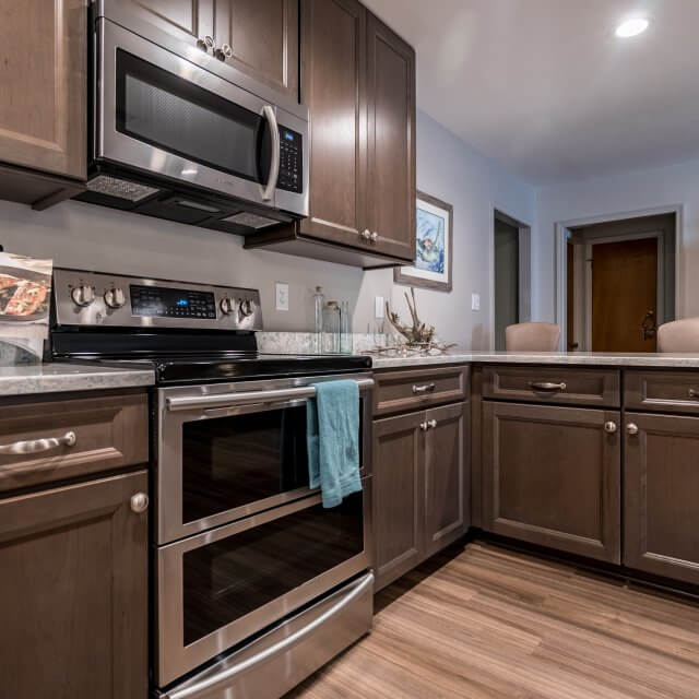 Transitional Style Kitchen stainless appliances