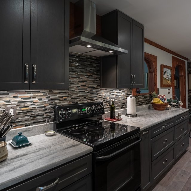 Kitchen and Dining Room Remodel - oak cabinets in Slate