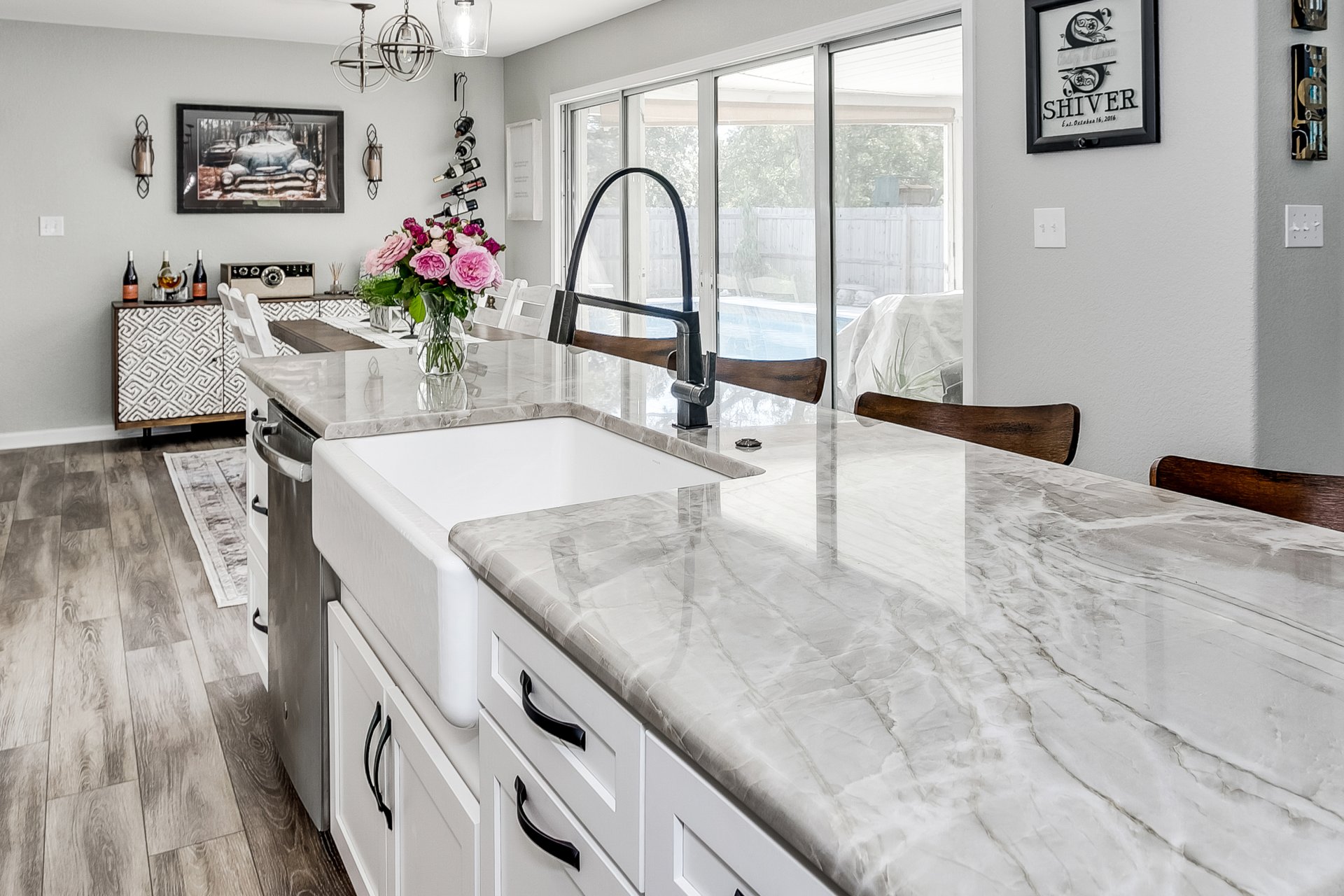 Stunning remodeled kitchen with new cabinets and countertops