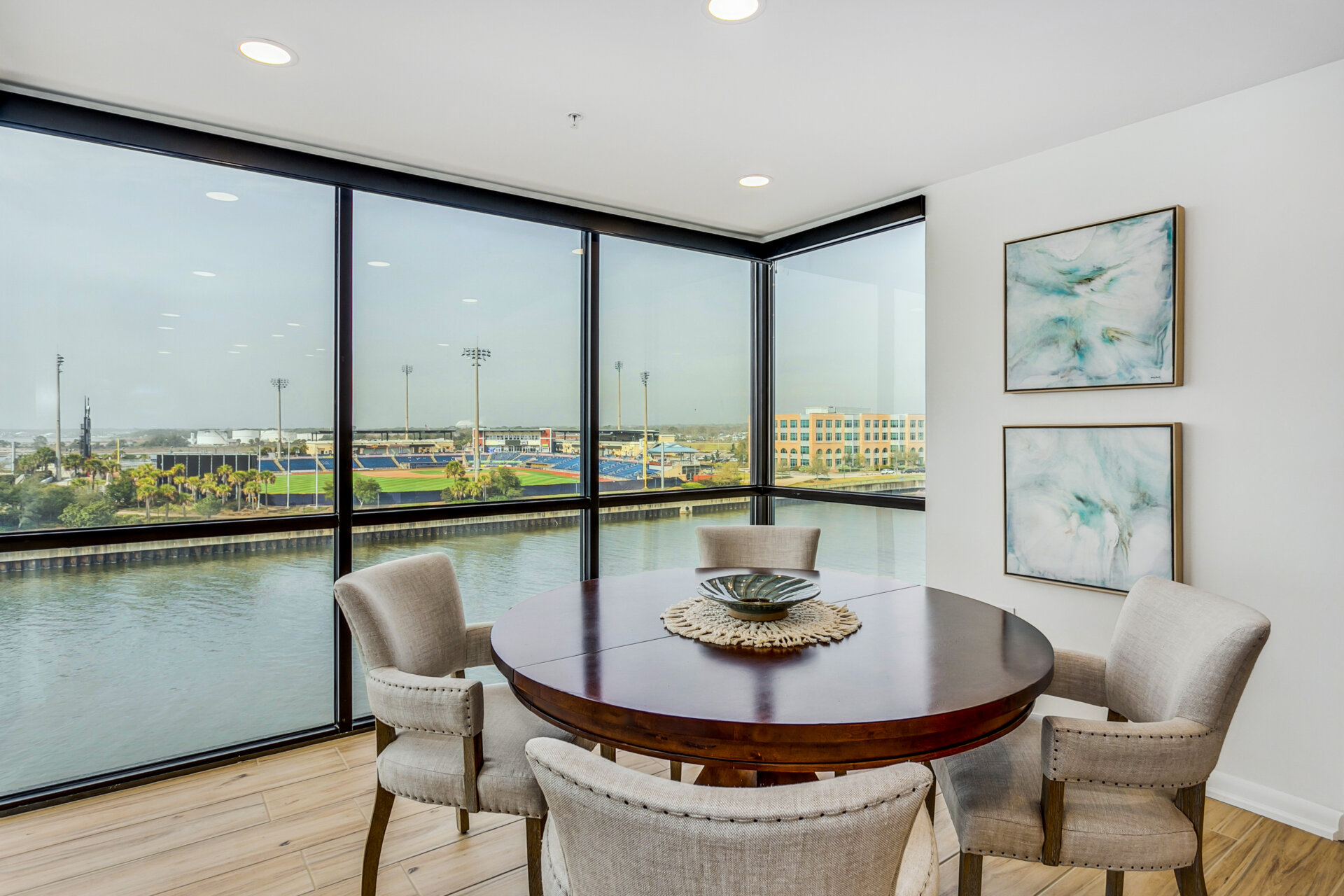 Beautiful Views of Pensacola Bay and the Blue Wahoos Stadium from Remodeled Kitchen.